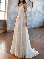 Robe de mariée simple robe de mariage à bretelle décolleté à traîne