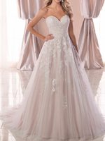 Robe de mariée simple robe de mariage bustier en dentelle à traîne