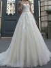 Robe de mariée simple robe de mariage bustier en dentelle zip sur dos à traîne