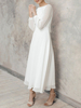 Robe de mariée simple robe de mariage col rond manche longue à la cheville