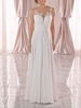 Robe de mariée simple robe de mariage col V boutonné sur dos en dentelle