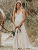 Robe de mariée simple; robe de mariée longueur 60 cm; sans bretelles; longueur au sol