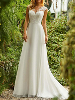 Robe de mariée simple; robe de mariée trapèze