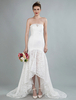 Robe de mariée simple sans bretelles sans manches en dentelle sirene robes de mariée avec train