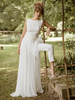 Robe de mariée simple sans manches rétro