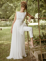 Robe de mariée simple sans manches rétro
