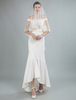 Robe de mariée simple Sash Sash Off Lépaule asymétrique Robes de mariée