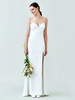 Robe de mariée simple sirène col en V robes de mariée sans manches