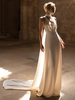 Robe de mariée simple sirène col en V sans manches