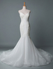 Robe de mariée simple sirène en dentelle à bretelle à traîne robe de mariage