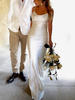 Robe de mariée simple sirène sans bretelles plissée sans manches 45 cm robes de mariée