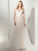Robe de mariée simple Tulle Jewel Neck Perles sans manches A Line Robes de mariée