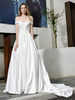 Robe de mariée simple Une ligne sur lépaule Manches courtes Applique Robes de Mariée Avec Train