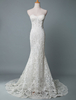 Robe de mariée sirène en dentelle ivoire bustier zip sur dos à traîne ronde robe de mariage luxe