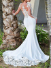 Robe de mariée sirène en dentelle robe de mariée bustier à manches longues