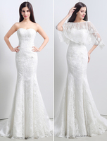 Robe de mariée sirène ivoire dentelle Avec traîne