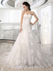 Robe de Mariée Sirène Robe Bustier Avec Traîne Sans Manches En Dentelle Robe de Mariage 2021