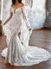 Robe de mariée sirène robe de mariage col V en dentelle à traîne