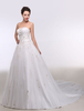 Robe de mariée Sweatheart bustier brodé de perles paillettes chapelle Train