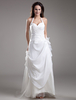 Robe de mariée trapèze blanche en taffetas à laçage zip sur dos robe de mariage