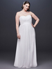 Robe de Mariée Trapèze en Mousseline Sans Manches avec Epaules Dénudées Coupe Cintrée Bas Evasée Unicolore Grande Taille