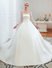Robe de mariée Vintage 2021 sur lépaule à manches longues Princesse Satin Longueur de plancher Robes de mariée avec Train