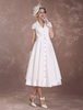 robe de mariée vintage A-ligne à taille naturelle Tissu de satin en dentelle avec doublure et jupon