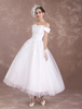 robe de mariée vintage A-ligne lacets de dentelle Tissu de satin en tulle avec soutien-gorge et doublure manches courtes