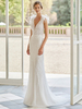 Robe de mariée vintage blanche ne dentelle et perles Col V profond dos nu à traîne décoré de plume Robe de mariage