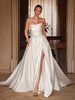 Robe de mariée vintage bustier jupe fendue à traîne