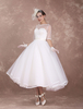Robe de Mariée Vintage Courte Robe de mariée A-ligne satin en dentelle avec doublure