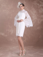 robe de mariée vintage fourreau détail zip en dentelle avec soutien-gorge et doublure manches longues