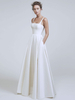 Robe de mariée vintage ivoire à bretelle décolleté à traîne Robe de mariage