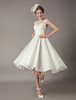 Robe de mariée vintage ivoire en dentelle Longueur au genou Robe de mariage rétro