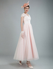 Robe de mariée VIntage Longueur de cheville Col V manches courtes Robe de mariée en dentelle