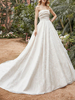 Robe de mariée vintage robe de soirée de mariage bustier botonné sur dos à traîne