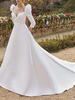 Robe de mariée vintage robe de soirée de mariage bustier boutonné sur dos à traîne en satin
