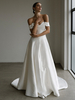 Robe de mariée Vintage sans bretelles sans manches taille naturelle tissu en Satin avec traîne robe de mariée