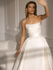 Robe de mariée vintage sirène avec sur jupe amovible en satin bustier zip sur dos
