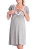 Robe de maternité grise en coton à manches courtes robe enceinte