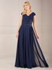 Robe de mère à col en V et manches courtes robe de bal avec appliques robes dinvitées pour mariage