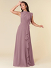 Robe de mère col haut sans manches ligne a plissée robes dinvitées de mariage