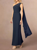 Robe de mère de la mariée asymétrique à paillettes robe de soirée longue à une épaule