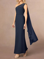 Robe de mère de la mariée asymétrique à paillettes robe de soirée longue à une épaule