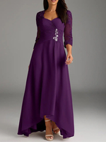 Robe de mère de la mariée élégante en dentelle à décolleté en cœur longue robe de soirée pour mariage