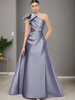 Robe de mère de mariée asymétrique épaule dénudée sans manches ligne a nœuds longueur au sol robes dinvitées de mariage