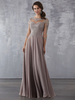 Robe de mère de mariée champagne en chiffon demi-manche en dentelle longueur au sol robe invitée mariage