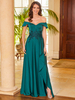 Robe de mère de mariée col en v sans manches fendue sur le devant ligne a robes dinvitées pour mariage