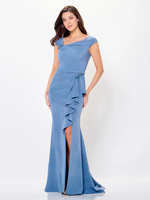 Robe de mère de mariée conçue décolleté sans manches sirène robes dinvitées de mariage perlées