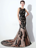 Robe de mère de mariée en dentelle robe sirène robe noire appliques robe à traîne